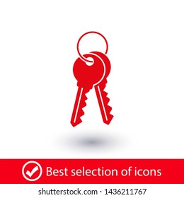 Key vector icon. Open house key icon. Key from the lock icon. Key icon - information protection symbol