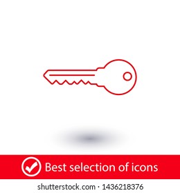 Key vector icon. Open house key icon. Key from the lock icon. Key icon - information protection symbol