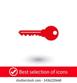Key vector icon. Open house key icon. Key from the lock icon. Key icon - information protection symbol