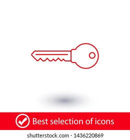 Key vector icon. Open house key icon. Key from the lock icon. Key icon - information protection symbol