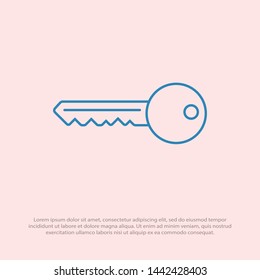 Key vector icon. Open house key icon. Key from the lock icon. Key icon - information protection symbol