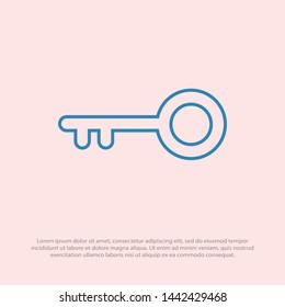 Key vector icon. Open house key icon. Key from the lock icon. Key icon - information protection symbol