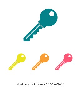 Key vector icon. Open house key icon. Key from the lock icon. Key icon - information protection symbol