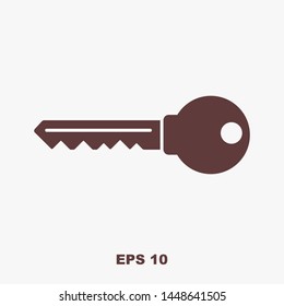 Key vector icon. Open house key icon. Key from the lock icon. Key icon - information protection symbol
