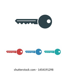 Key vector icon. Open house key icon. Key from the lock icon. Key icon - information protection symbol