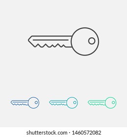 Key vector icon. Open house key icon. Key from the lock icon. Key icon - information protection symbol
