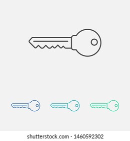 Key vector icon. Open house key icon. Key from the lock icon. Key icon - information protection symbol