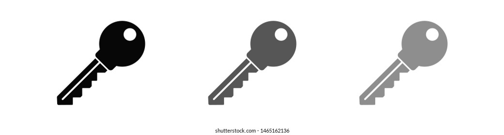 Key vector icon. Open house key icon. Key from the lock icon. Key icon - information protection symbol