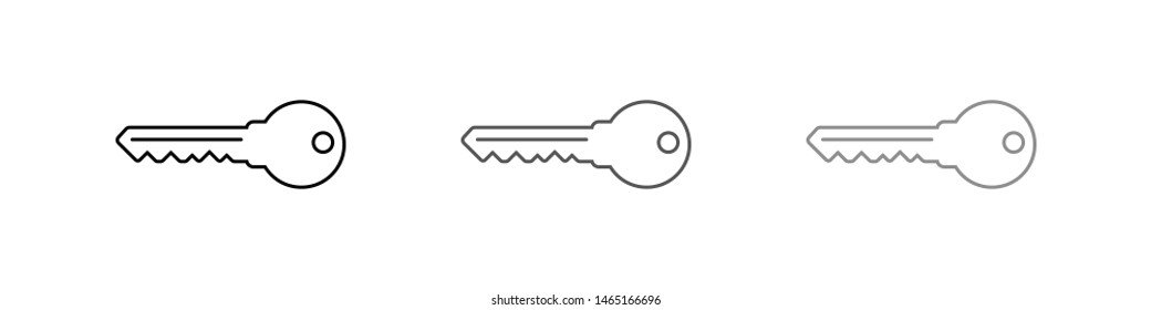 Key vector icon. Open house key icon. Key from the lock icon. Key icon - information protection symbol