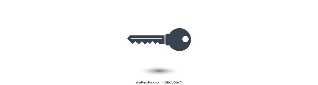 Key vector icon. Open house key icon. Key from the lock icon. Key icon - information protection symbol