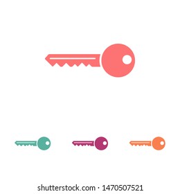 Key vector icon. Open house key icon. Key from the lock icon. Key icon - information protection symbol