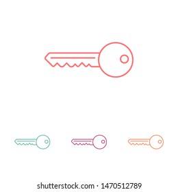 Key vector icon. Open house key icon. Key from the lock icon. Key icon - information protection symbol