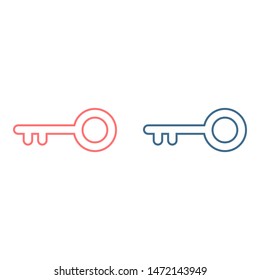 Key vector icon. Open house key icon. Key from the lock icon. Key icon - information protection symbol