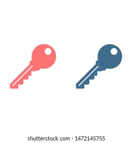 Key vector icon. Open house key icon. Key from the lock icon. Key icon - information protection symbol