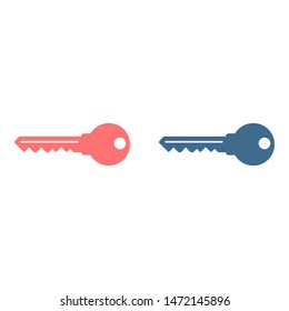 Key vector icon. Open house key icon. Key from the lock icon. Key icon - information protection symbol