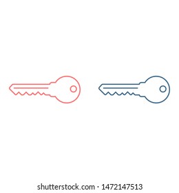 Key vector icon. Open house key icon. Key from the lock icon. Key icon - information protection symbol