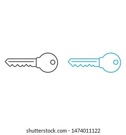 Key vector icon. Open house key icon. Key from the lock icon. Key icon - information protection symbol