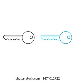 Key vector icon. Open house key icon. Key from the lock icon. Key icon - information protection symbol