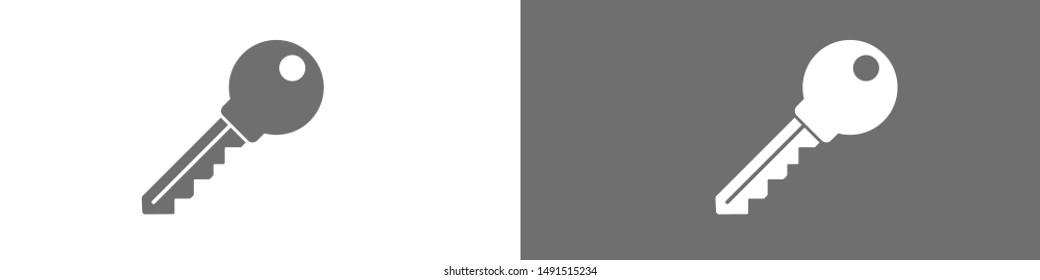 Key vector icon. Open house key icon. Key from the lock icon. Key icon - information protection symbol