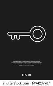Key vector icon. Open house key icon. Key from the lock icon. Key icon - information protection symbol