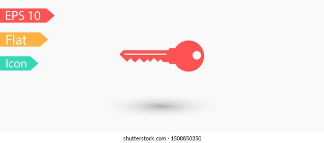 Key vector icon. Open house key icon. Key from the lock icon. Key icon - information protection symbol