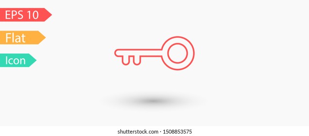 Key vector icon. Open house key icon. Key from the lock icon. Key icon - information protection symbol