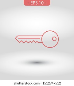 Key vector icon. Open house key icon. Key from the lock icon. Key icon - information protection symbol
