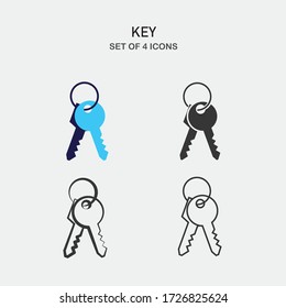 key vector icon security lock and unlock for door car icon