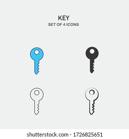 key vector icon security lock and unlock for door car icon
