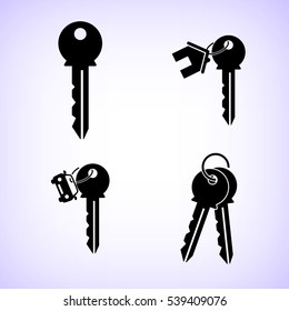 key - vector icon; set -  home key; car key