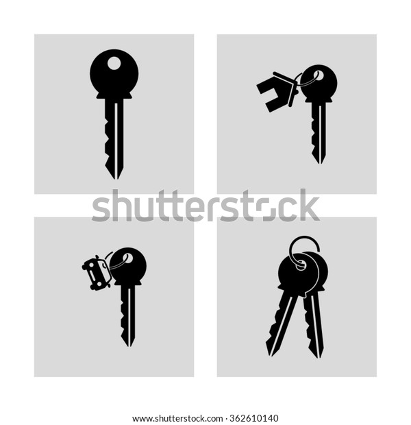 key - vector\
icon; set - home  key; car\
key