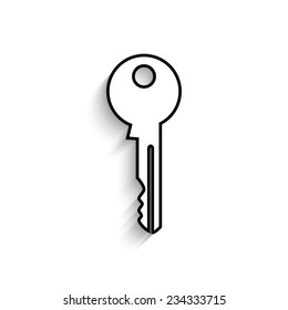 Key - vector icon with shadow