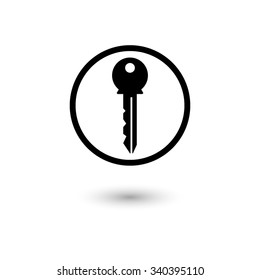 Key - vector icon with shadow