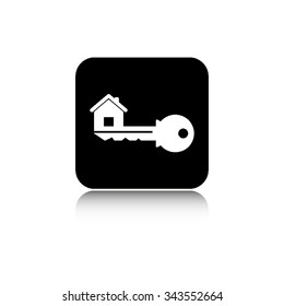 key - vector icon  with shadow