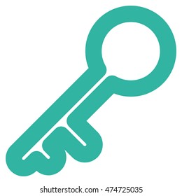 Key vector icon. Style is linear flat icon symbol, cyan color, white background.