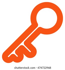 Key vector icon. Style is stroke flat icon symbol, orange color, white background.