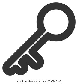 Key Vector Icon. Style Is Stroke Flat Icon Symbol, Gray Color, White Background.