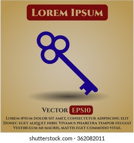 Key vector icon or symbol