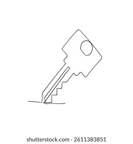Key vector icon  Key symbol continuous line drawing doodle