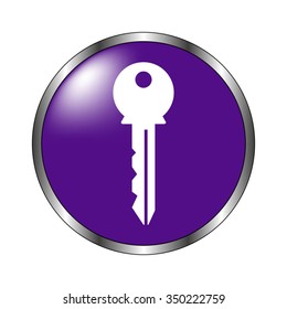 Key - vector icon; violet button