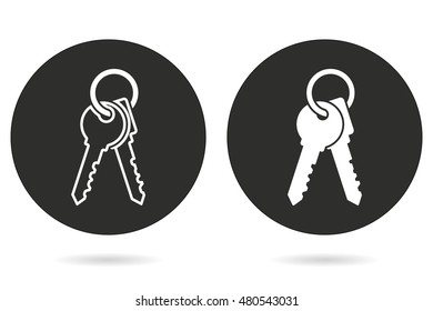 Key vector icon. White illustration isolated on black background for graphic and web design.