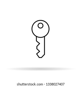 Key vector icon with.Minimalism style. Vector illustration. Outline sketch. image of thin lines. EPS 10