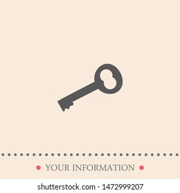 A key vector icon. Yhe sign of a key. The symbol of locking and a key.