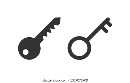 Key vector icons on white background