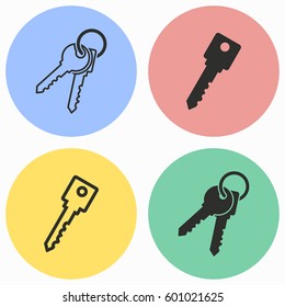 Key vector icons set. Illustration isolated for graphic and web design.
