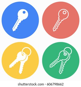 Key vector icons set. Illustration isolated for graphic and web design.