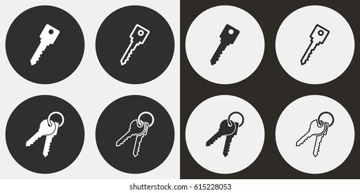 Key vector icons set. Illustration isolated for graphic and web design.