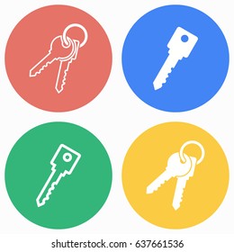 Key vector icons set. Illustration isolated for graphic and web design.
