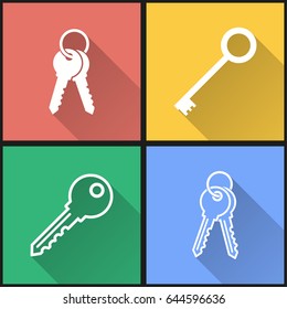 Key vector icons set. Illustration isolated for graphic and web design.