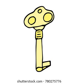 Key vector illustration. Doodle style. Design, print, decor, textile, paper